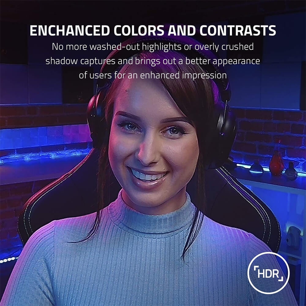 Razer - Kiyo Pro Streaming Webcam, Full HD 1080P 60FPS, Adaptive Light Sensor, Hdr-Enabled, Wide-Angle Lens, Black