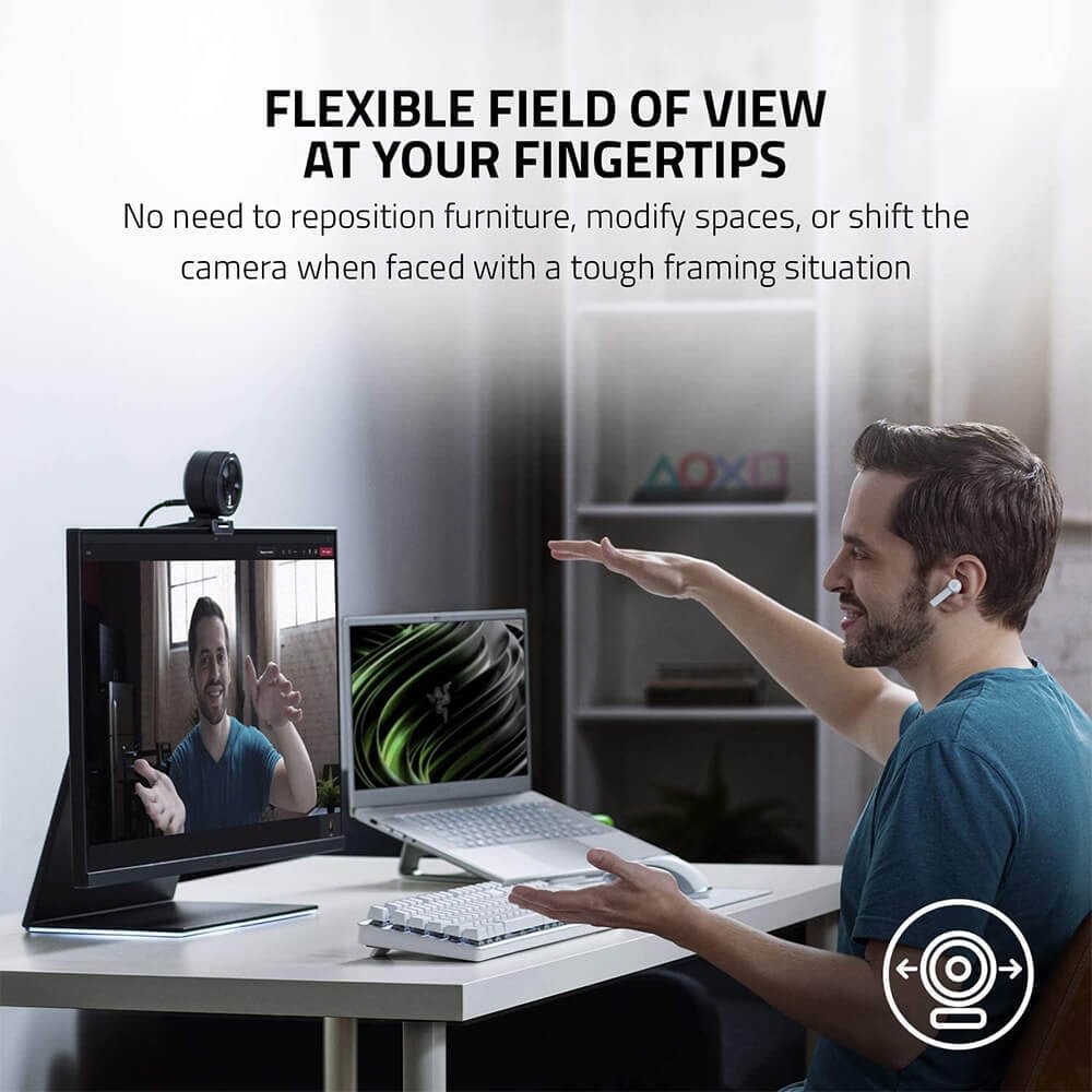 Razer - Kiyo Pro Streaming Webcam, Full HD 1080P 60FPS, Adaptive Light Sensor, Hdr-Enabled, Wide-Angle Lens, Black