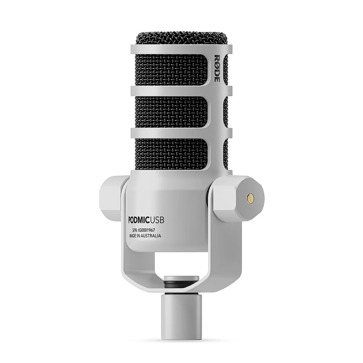 RODE - PodMic Dynamic Cardioid Broadcast USB and XLR Microphone, White - Serious Techies