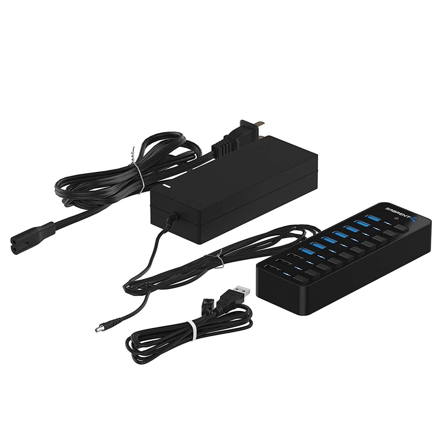Sabrent - 60W 10 Port Usb 3.0 Hub Includes 3 Smart Charging Ports - Serious Techies