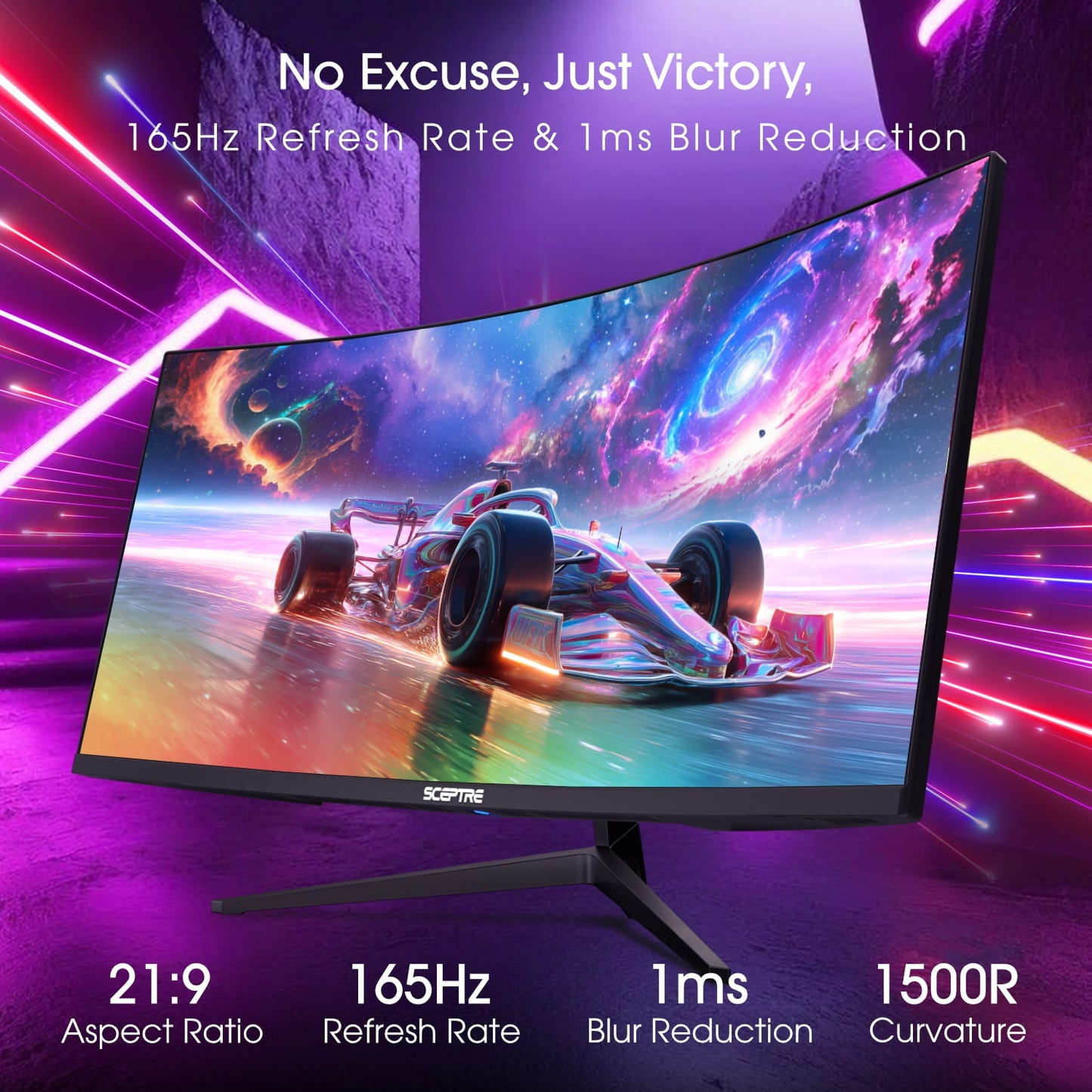 Sceptre - New 34-Inch Curved Gaming Monitor 3440 X 1440 180Hz DP HDMI Build-In Speakers 2026 - Serious Techies