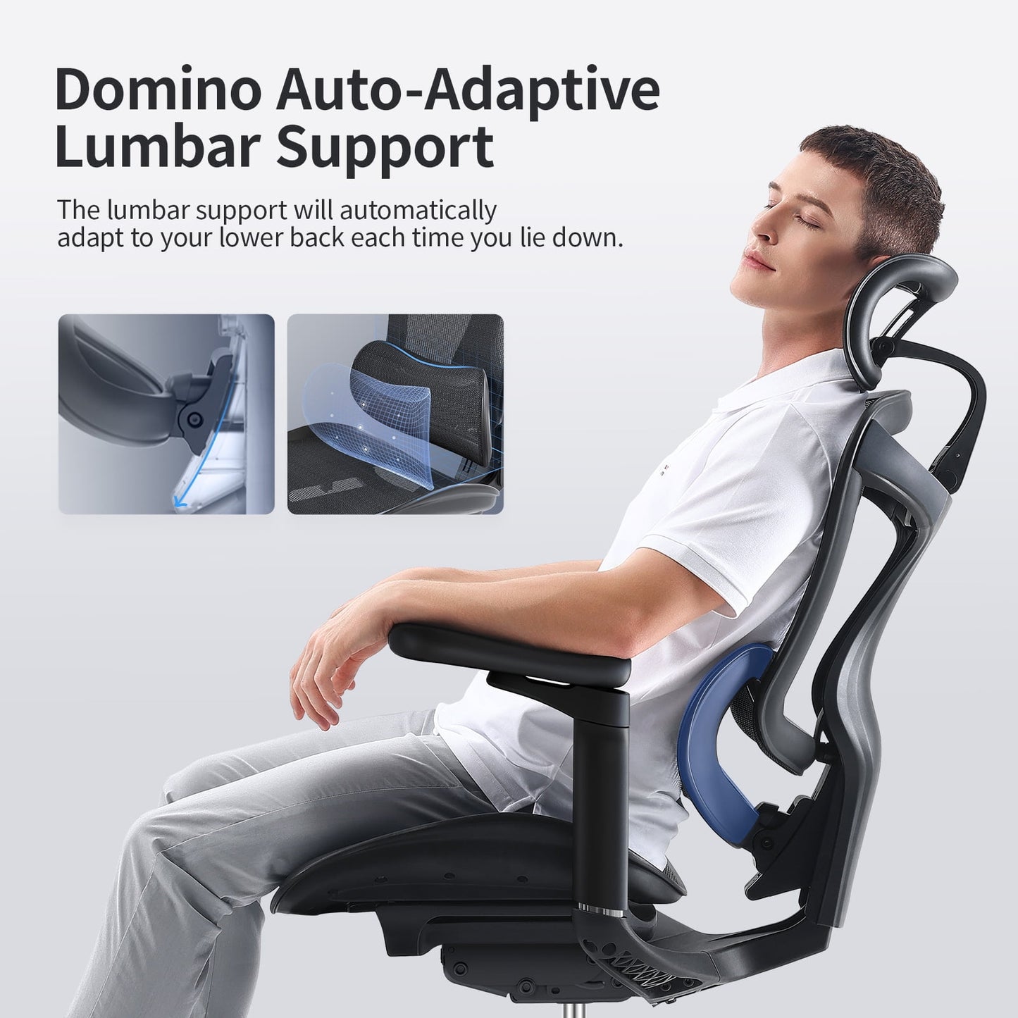 Sihoo - Doro-C300 Adult Mesh Office Chair, Adjustable Armrest, Black (Set of 1) - Serious Techies