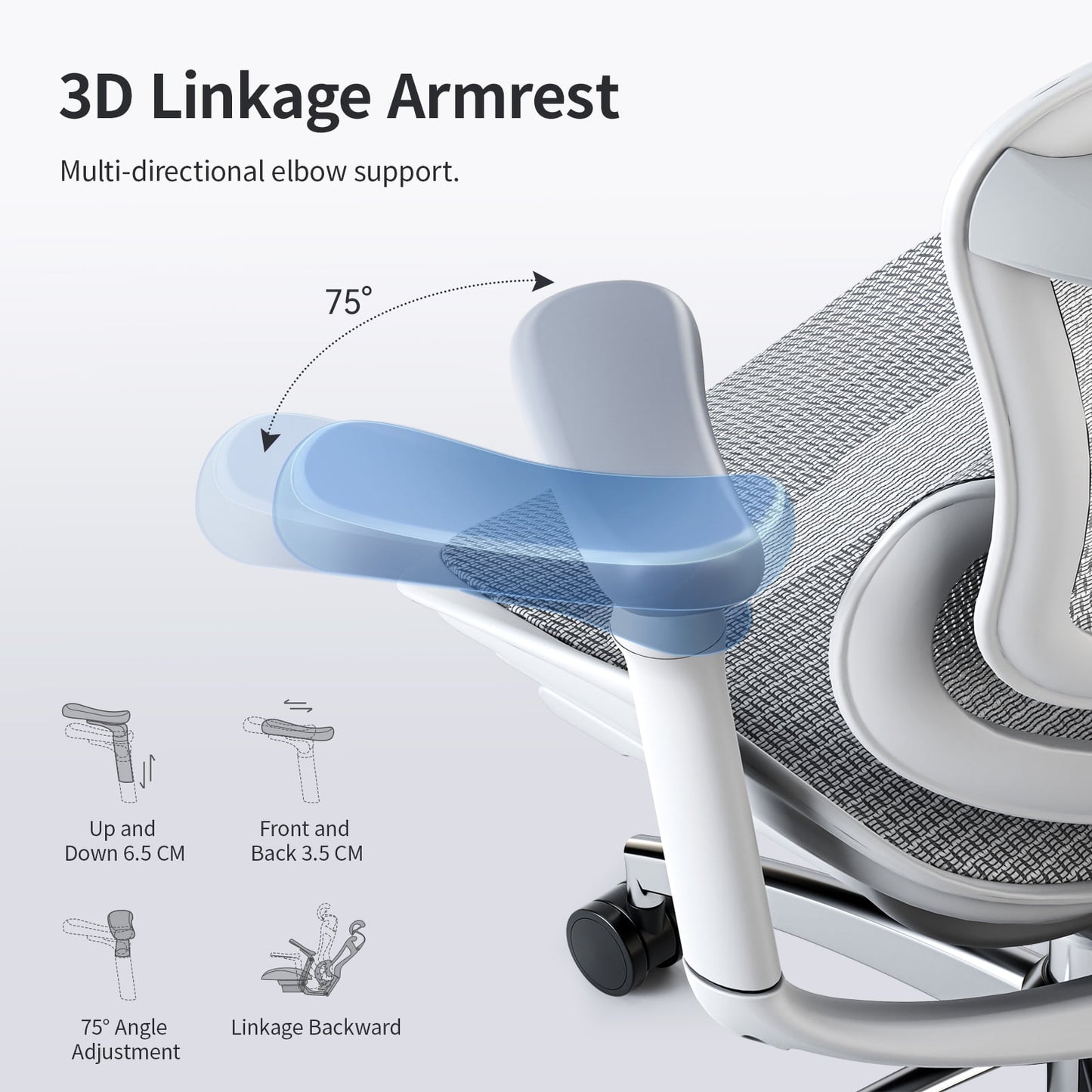 SIHOO - Ergonomic Office Chair-Doro C300 Auto-Adaptive Lumbar Support, 3D Linkage Armrests, Computer Desk Chair with 4-Position Adjustable Backrest, Mesh Office Chair for 300Lbs, Gray - Serious Techies