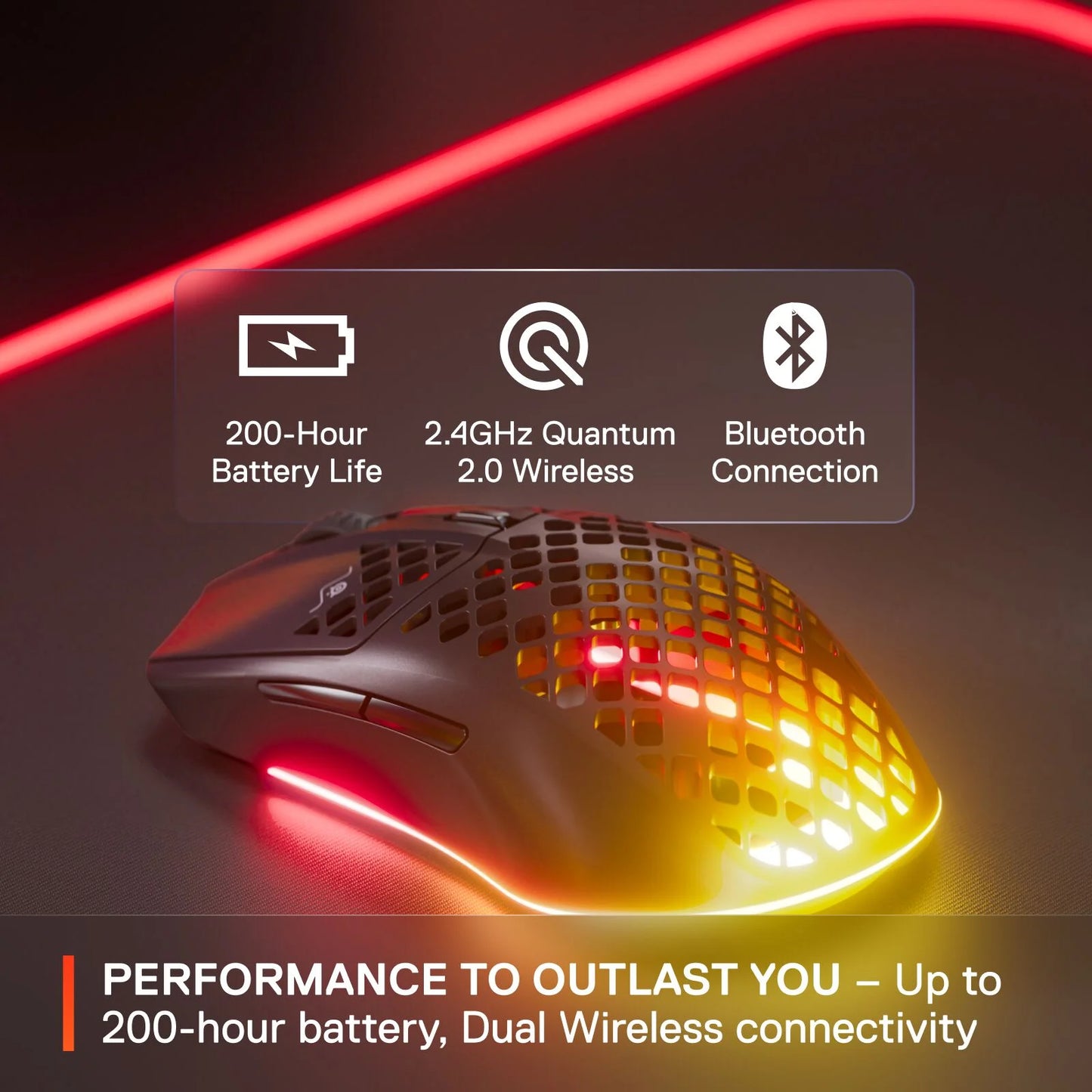 Aerox 3 Wireless Holey RGB Optical Gaming Mouse Ultra-Lightweight, Onyx - Serious Techies