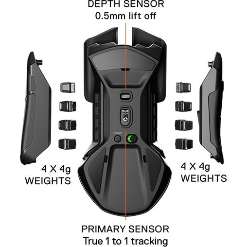 Rival 650 - Quantum Wireless Gaming Mouse - Rapid Charging Battery - Low 0.05 Lift-Off Distance - 256 Weight Configurations - Serious Techies