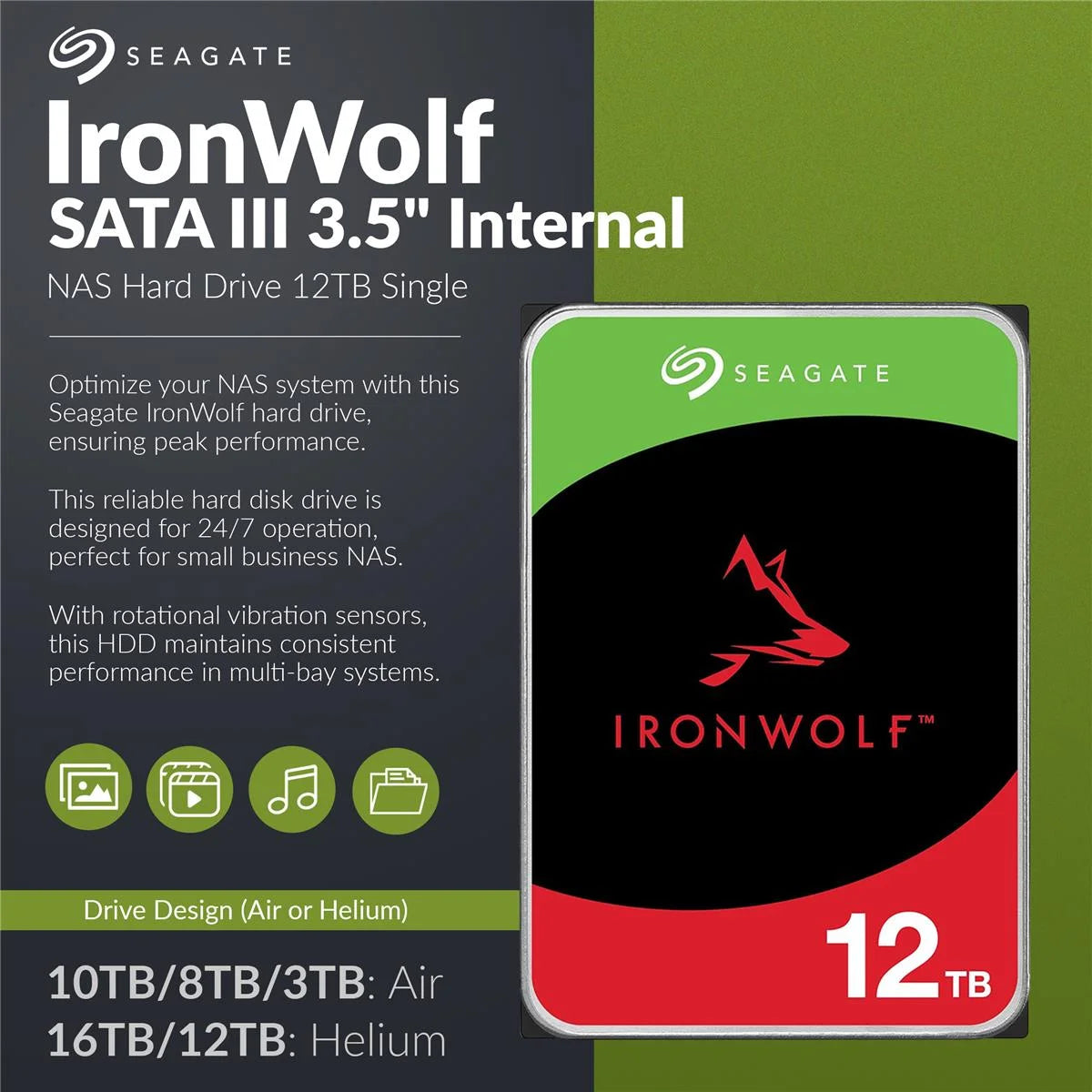 Synology - DS1522+ 5-Bay NAS Enclosure, Diskless with 5X Ironwolf 12TB SATA III 3.5" Internal NAS Hard Drive, 7200 RPM - Serious Techies