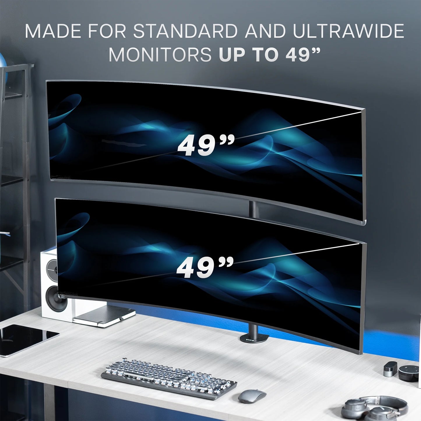 VIVO - Dual Ultrawide Monitor Desk Mount, Stand for 2 Computer Screens up to 49" Serious Techies
