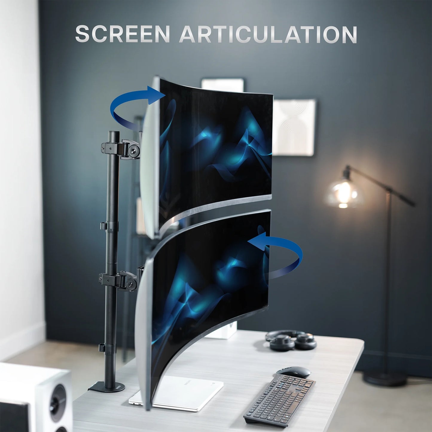 VIVO - Dual Ultrawide Monitor Desk Mount, Stand for 2 Computer Screens up to 49" Serious Techies