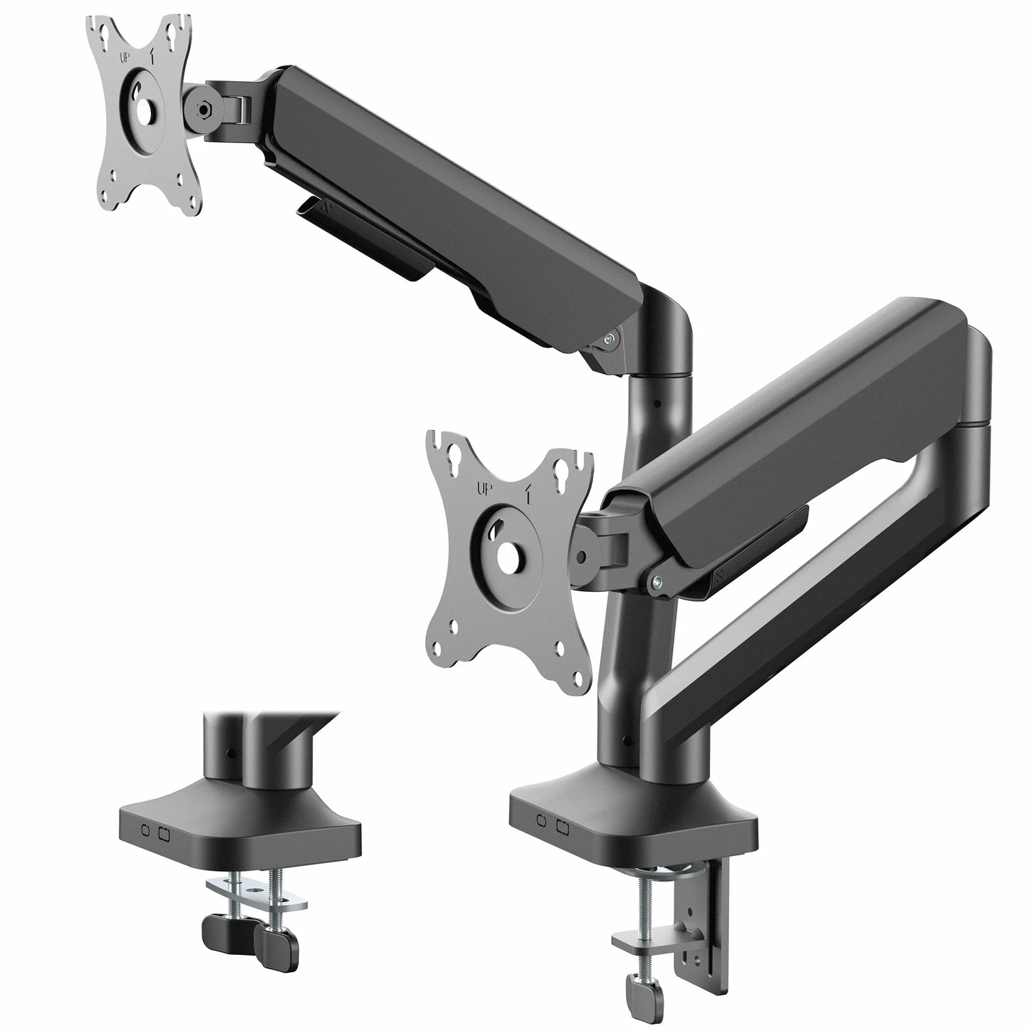VIVO - Pneumatic Arm Dual Ultrawide Monitor Desk Mount, Fits up to 35" Screens - Serious Techies
