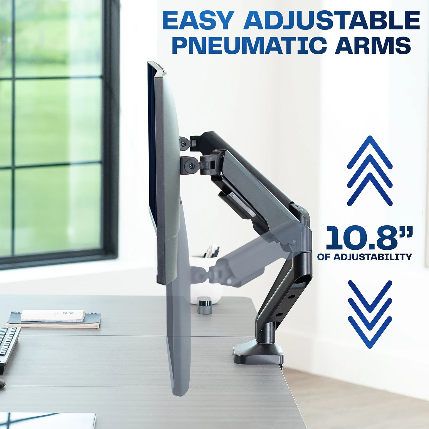VIVO - Pneumatic Arm Dual Ultrawide Monitor Desk Mount, Fits up to 35" Screens - Serious Techies