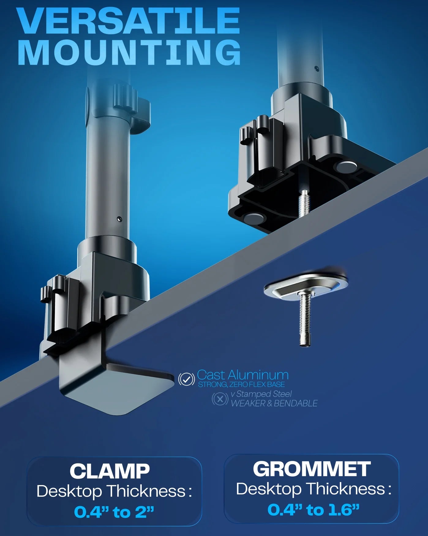 VIVO - Pneumatic Arm Dual Ultrawide Monitor Desk Mount for Computer Screens to 49" - Serious Techies