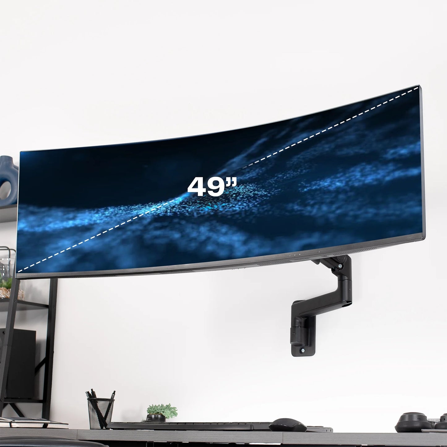 VIVO - Tension Arm Single Monitor Wall Mount, Fits Ultrawide Screens up to 49" - Serious Techies