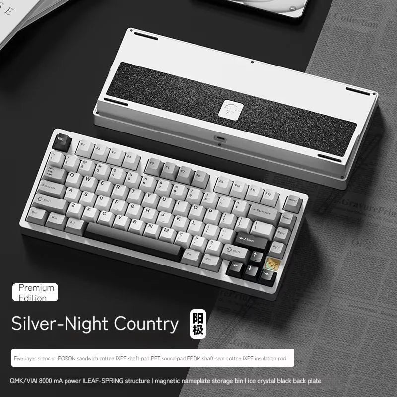 Weikav - Stars-75 Series Mechanical Keyboard Aluminum Alloy Three Mode Leaf Spring Structure Esports Keyboard Beryllium Copper - Serious Techies