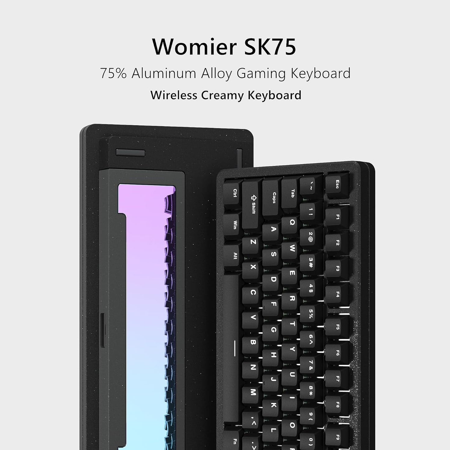 Womier - SK75 75% RGB Creamy Wireless Gaming Keyboard, Black - Serious Techies