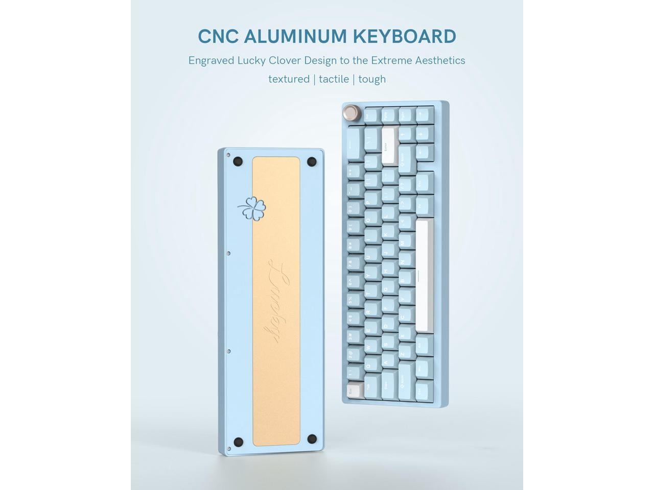 Womier - SK65 65% Gasket Mounted Wireless Aluminum Keyboard with Knob - Gaming Keyboard Blue - Serious Techies