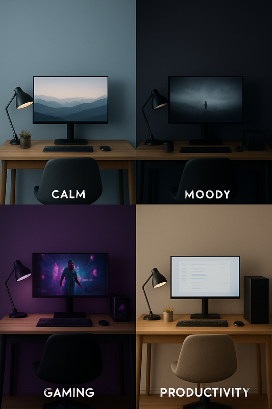 Different color variation for an inspiring desk setup.