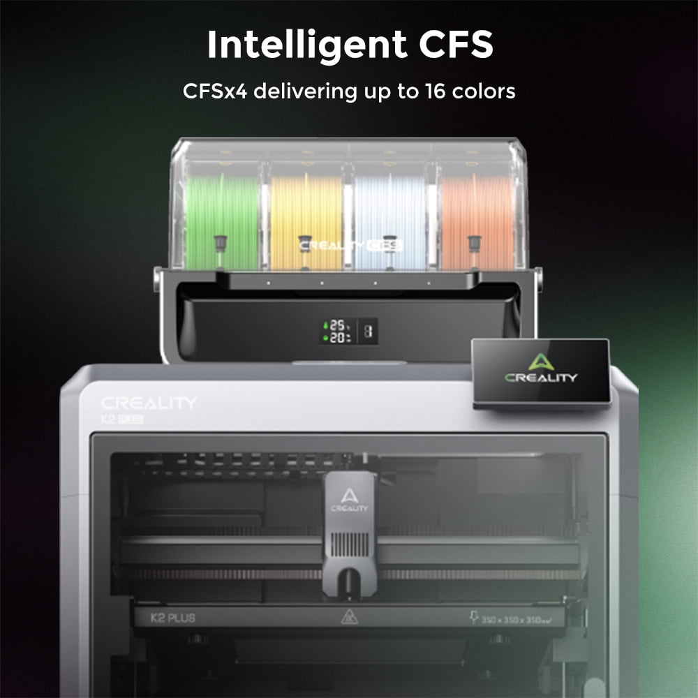 Creality - K2 plus Combo 3D Printer, Multi Color 3D Printing with CFS, 600Mm/S Print Speed,Max Build Capacity 13.78X13.78X13.78 In - Serious Techies