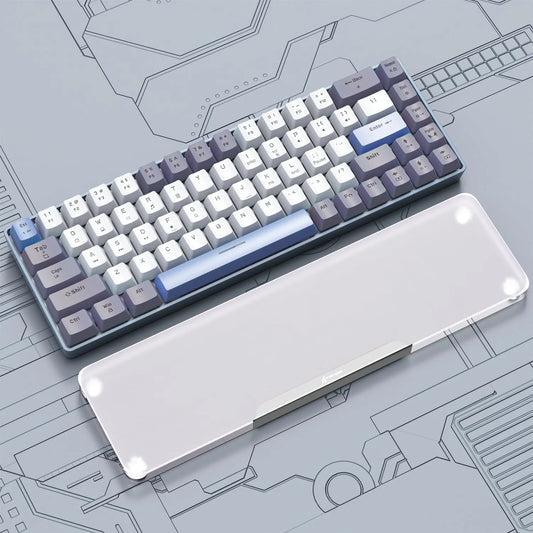 ATTACK SHARK - Acrylic Gaming Keyboard Wrist Rest Pad,Clear Ergonomic Palm Rest with Anti-Slip Base,Customized Metal Aluminum Alloy Logo for Compact 60% Computer Keyboard,Office,Home,Laptop,Mac,Easy Typing - Serious Techies