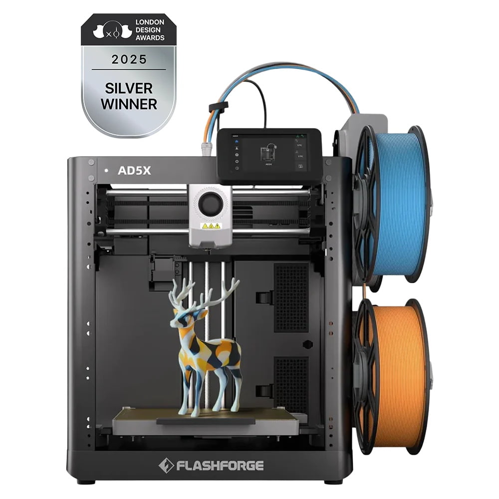 Flashforge - AD5X 3D Printer, Multi-Color Printer for Beginners Home DIY, 1Count, 8.7 X 8.7 X 8.7" - Serious Techies