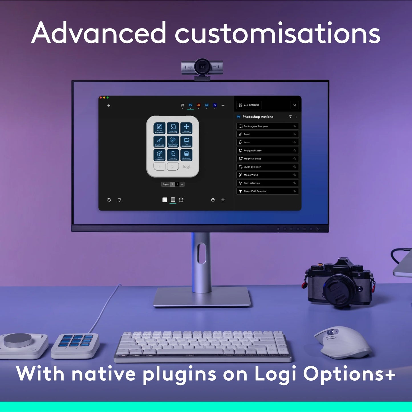 Logitech - MX Creative Console, Programmable Keypad with 9 Customizable LCD Keys and Control Dial for Graphic Design, Video Editing, Photography, Use with Adobe, Zoom, Spotify and More, Off-White - Serious Techies