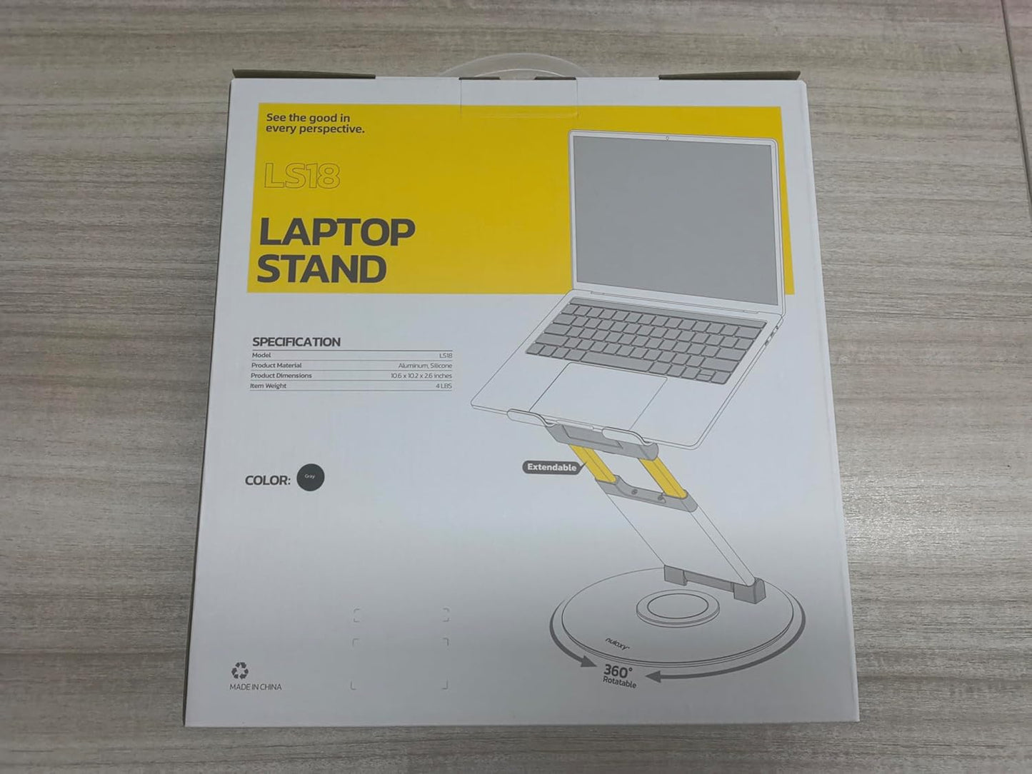 Nulaxy - Telescopic 360 Rotating Laptop Stand for Desk Adjustable Height Swivel Pull Out Design Ergonomic Laptop Riser Fits All 10-17" Laptops Computer Macbook, Silver - Serious Techies