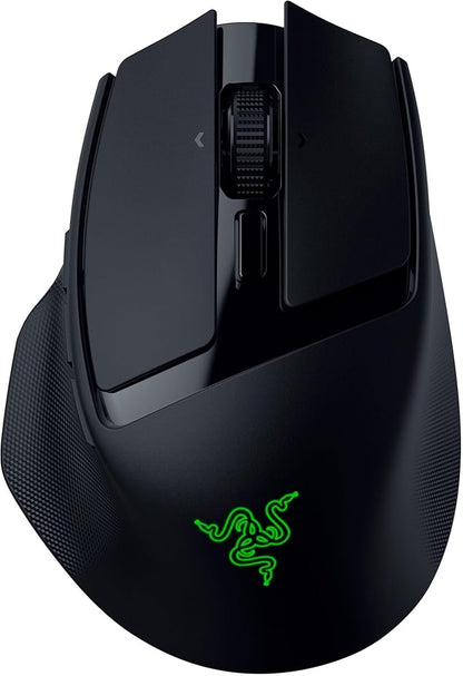 Razer - Basilisk Mobile Portable Ergonomic Wireless Gaming Mouse: 10 Programmable Controls Hyperscroll - Optical Switches Gen-3 - Long Battery Life - AI Prompt - 2.4 Ghz, Bluetooth, USB C - Serious Techies - Serious Techies, LLC