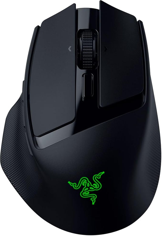 Razer - Basilisk Mobile Portable Ergonomic Wireless Gaming Mouse: 10 Programmable Controls Hyperscroll - Optical Switches Gen-3 - Long Battery Life - AI Prompt - 2.4 Ghz, Bluetooth, USB C - Serious Techies - Serious Techies, LLC
