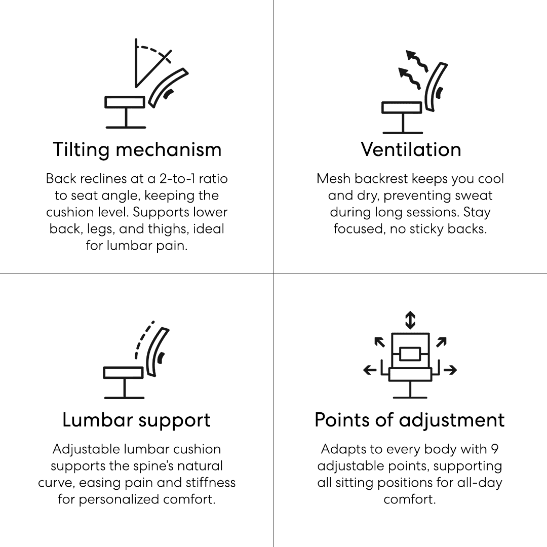 Autonomous  - ErgoChair Pro Office Chair Lumbar Support Cool Gray - Mesh - Serious Techies
