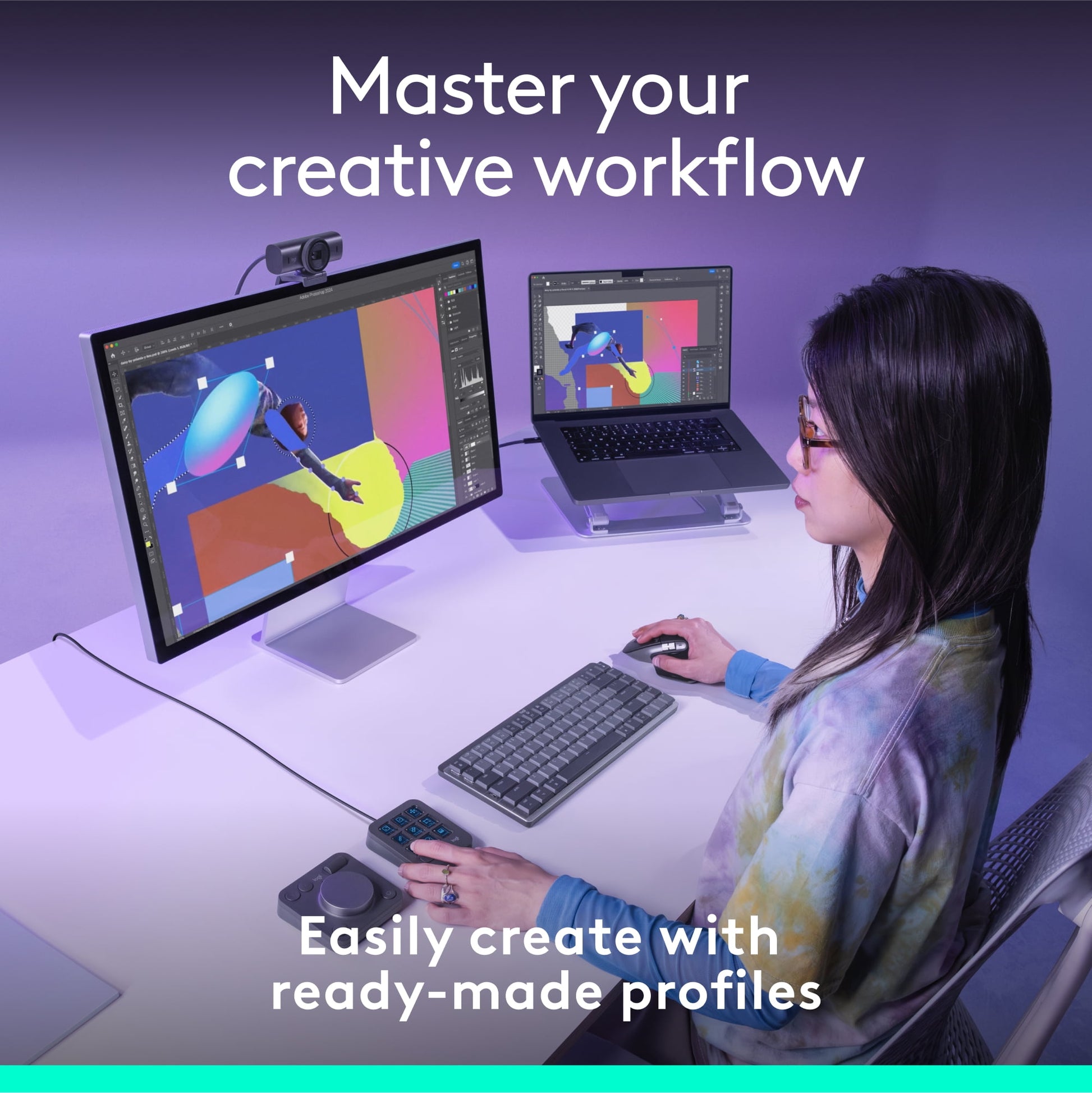 Logitech - MX Creative Console, Programmable Keypad with 9 Customizable LCD Keys and Control Dial for Graphic Design, Video Editing, Photography, Use with Adobe, Zoom, Spotify and More, Graphite - Serious Techies
