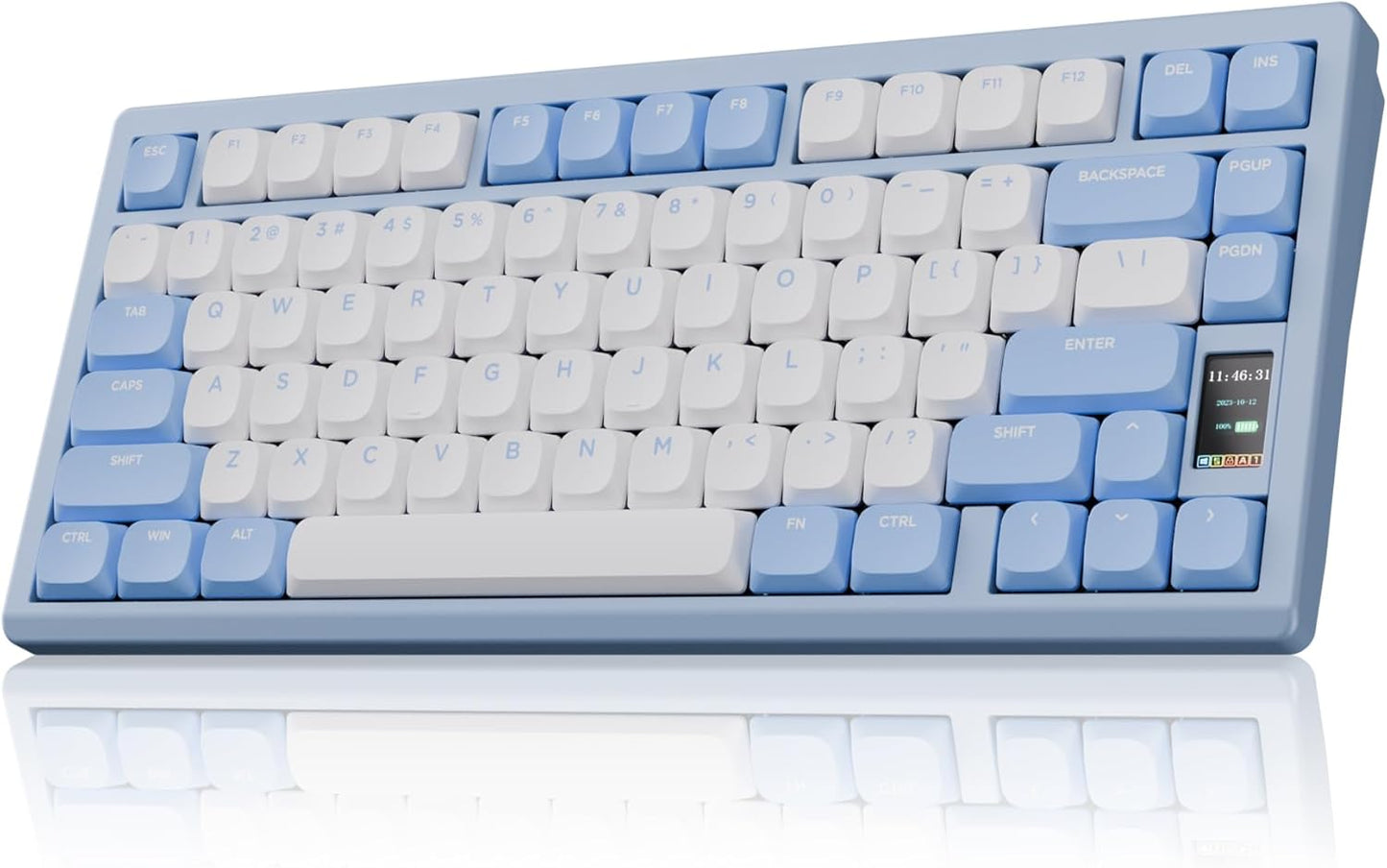 Chilkey - ND75 LP Low Profile Aluminum Mechanical Keyboard, 75 Percent Wireless Gaming Keyboard W/Screen, Tri-Mode, Quick Disassembly, RGB Backlit Key Board for Laptop Office PC (Black) - Serious Techies