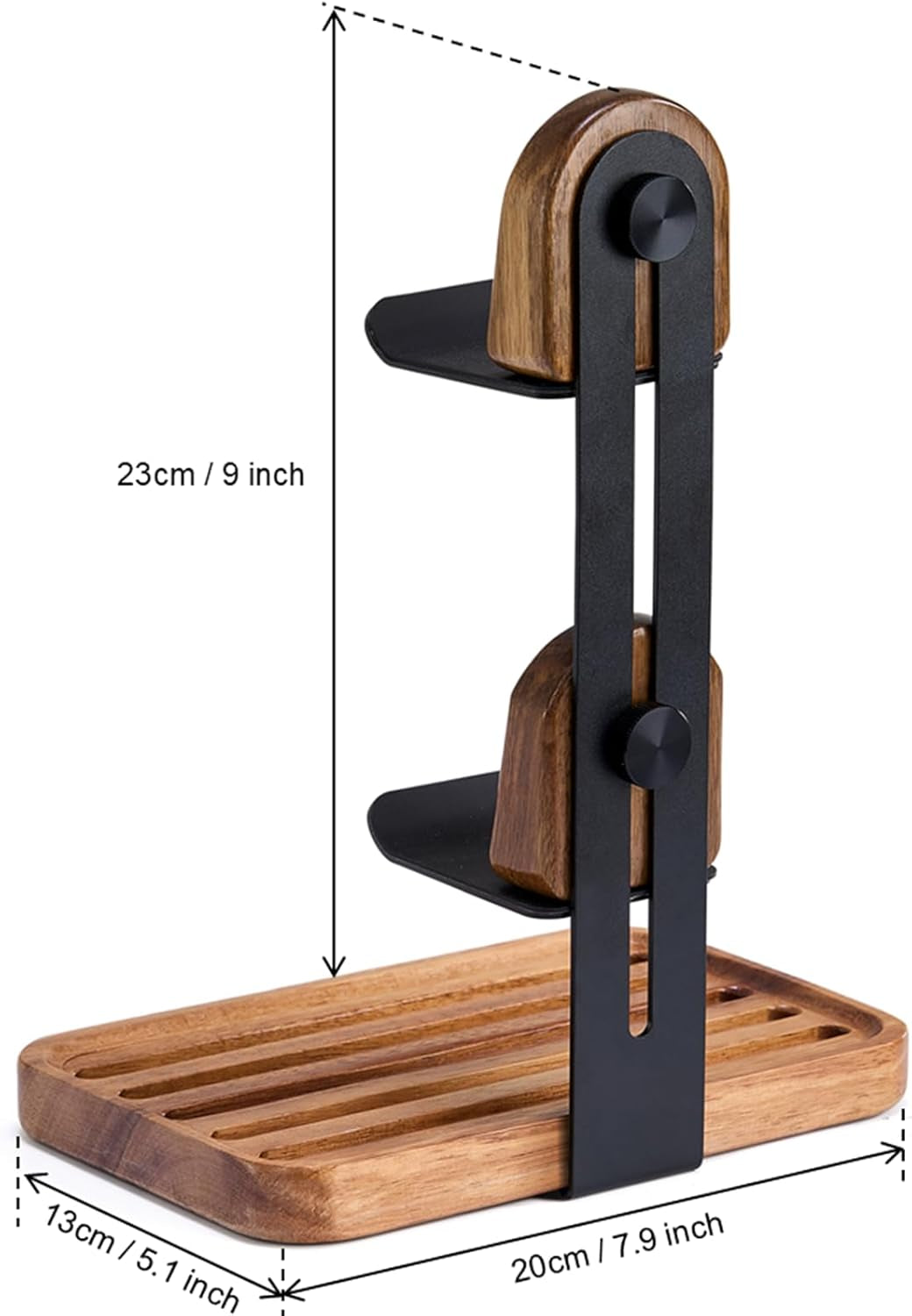  Blingwider - Game Controller Holder 2 Tier,Adjustable Game Controller Stand for Ps/Xbox/Switch/Nintendo,Game Controller Organizer,Accessories Managment on the Desk,Solid Wood,Matte Black - Serious Techies