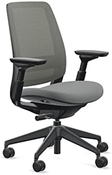 Steelcase - Series 2 Office Chair - Ergonomic Work Chair with Wheels for Carpet - with Back Support, Weight-Activated Adjustment & Arm Support - Adjustable Rolling Chairs for Desk - Graphite - Serious Techies