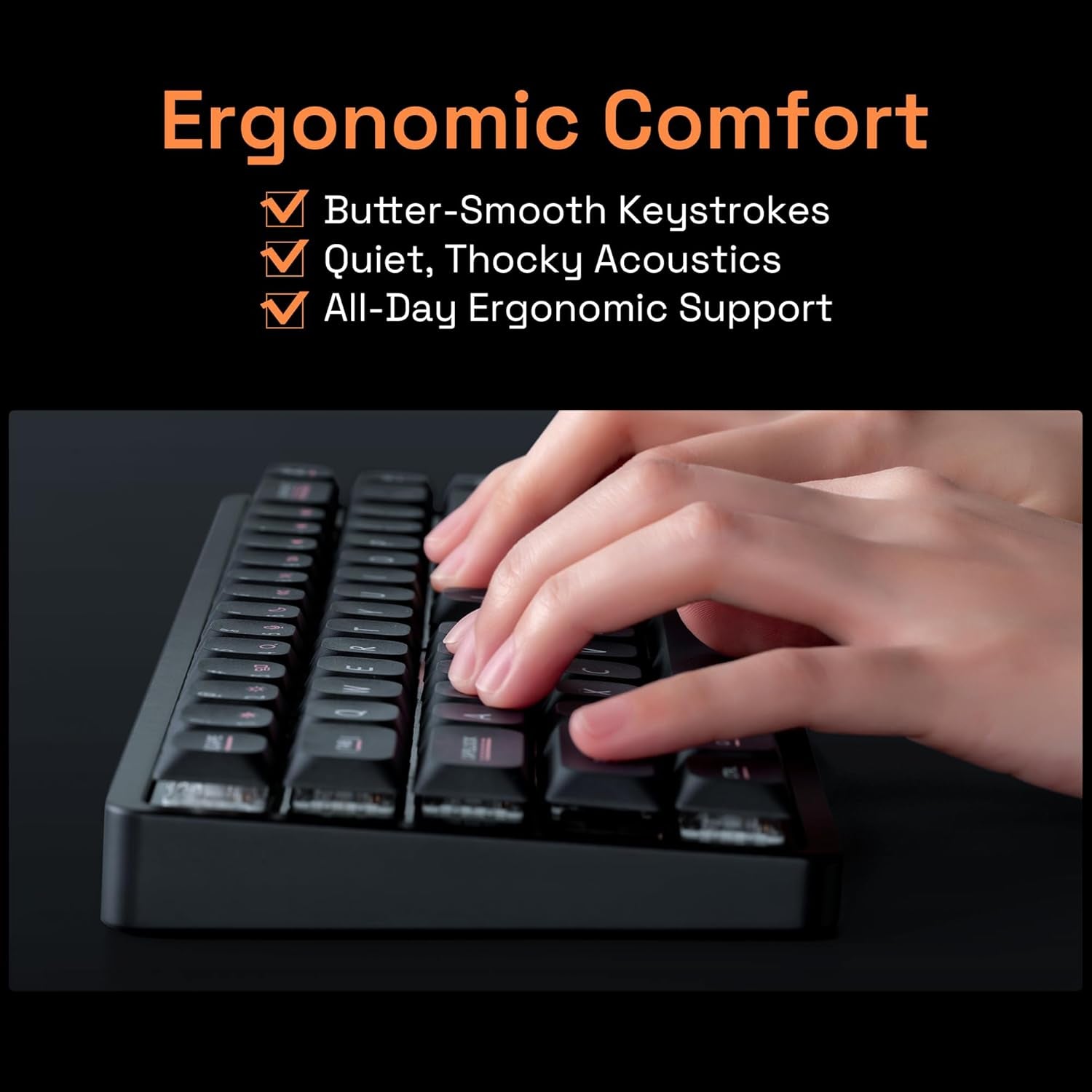 Magi75 Low Profile Wireless Mechanical Keyboard 75% Layout, Hot-Swappable, RGB Backlit, Full Aluminum, via Customizable, Mac/Windows/Linux, Tri-Mode