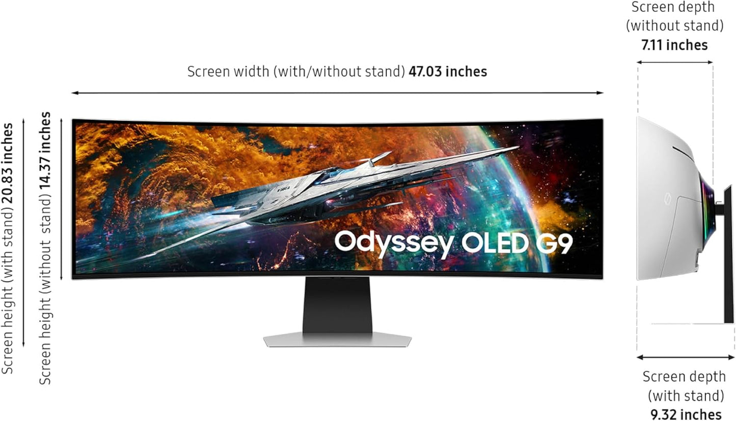 Samsung - 49" Odyssey OLED G9 (G95SC) Series Curved Smart Gaming Monitor W QD-OLED, 240Hz, 0.03Ms, AMD Freestyle Premium Pro, G-Sync Compatible, Dual QHD, Neo Quantum Processor Pro, LS49CG954SNXZA - Serious Techies