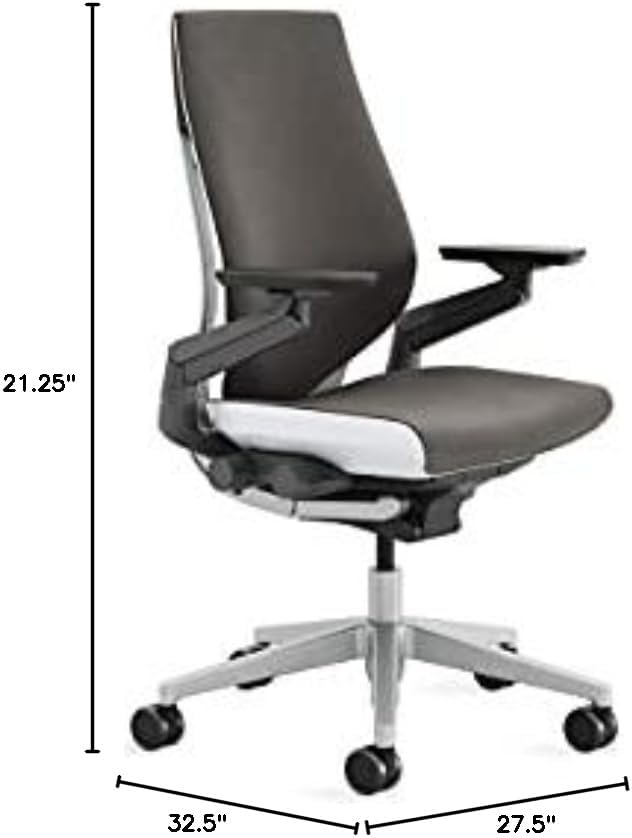 Steelcase - Gesture Office Chair - Ergonomic Work Chair with Wheels for Carpet - Comfortable - Intuitive-To-Adjust for Desk - 360-Degree Arms - Graphite Gray Fabric - Serious Techies