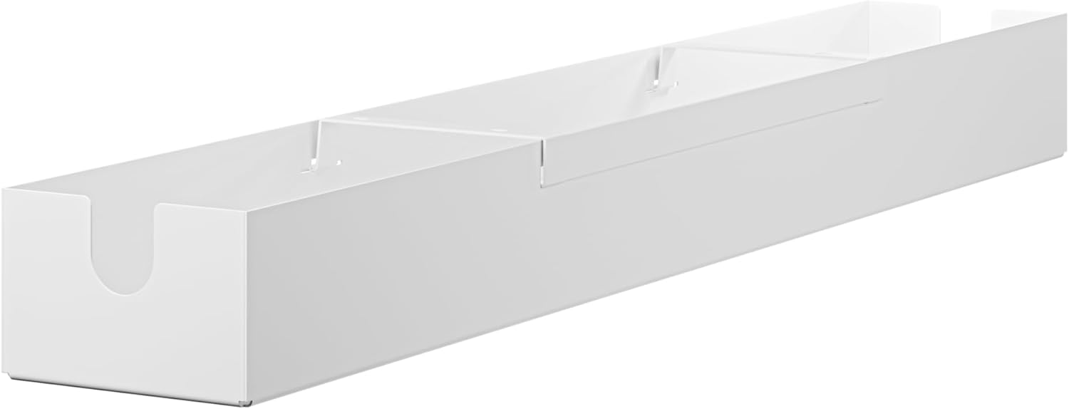 Oakywood - Underdesk Cable Management - Cable Duct Black for Desk, Table, Standing Desk - Hinged, Made of Metal - 15.5 X 100 X 10 Cm - White - Serious Techies