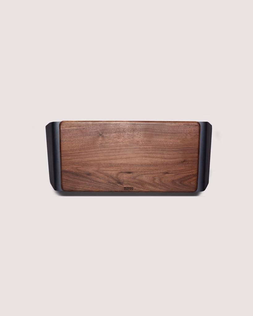 NOOE - Laptop Stand Desk Top Table Holder, 10 Degree Angled, 46.5 X 22.5 in Working Space, American Walnut Wood, Aluminum, Anthracite Finish - Serious Techies