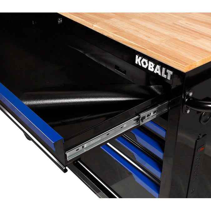 KOBALT - 46.1-In L X 37.2-In H 9 -Drawers Rolling Black Wood Work Bench - Serious Techies
