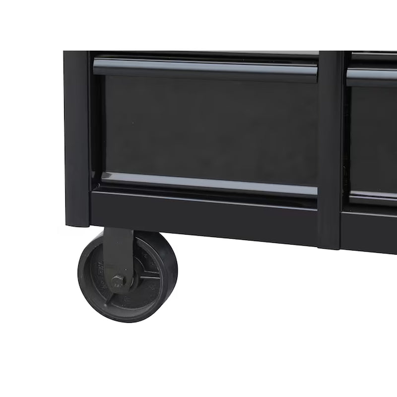 KOBALT - 71-In L X 42.7-In H 15 -Drawers Rolling Black Wood Work Bench
