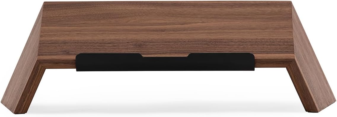Oakywood - Walnut Wooden Slanted Laptop Stand - Ergonomic Desk Laptop Riser & Holder - 50X25X15Cm - Fits 15-16 Inch Laptops - Serious Techies