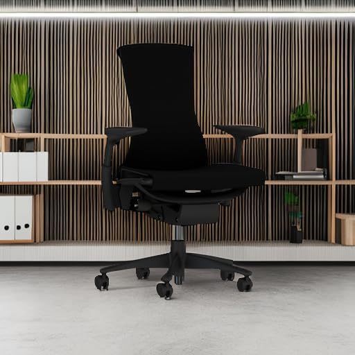 Herman Miller - Embody Ergonomic Office Chair | Fully Adjustable Arms and Carpet Casters | Black Rhythm - Serious Techies