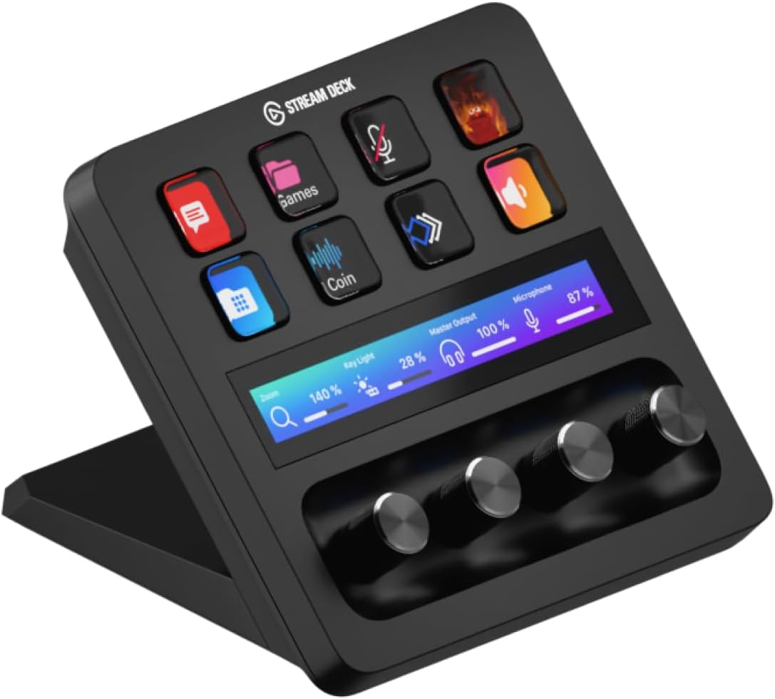 Elgato - Stream Deck + White - Studio Controller with LCD Keys, Dials, and Touch Strip for Post Production in Adobe Premiere Pro, Photoshop, Davinci Resolve, Final Cut Pro - Workflow Automation - Serious Techies
