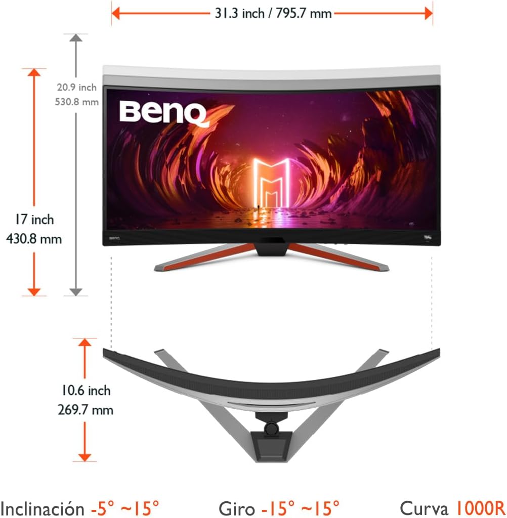 BenQ -  MOBIUZ EX3410R Curved Gaming Monitor 34" 2K 1440P 144Hz 1Ms W/Remote | Hdri | 1000R | Color Optimizer | Freesync Premium Pro | Eye-Care | Height, Swivel & Tilt | 2.1Ch W/ 5W Sub | USB Hub - Serious Techies