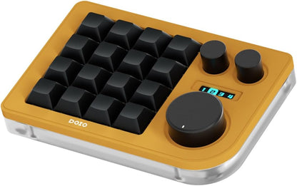 KEEBMONKEY - Megalodon Triple Knob Macro Pad Programmable Designer Mini Keyboard 16 Keys (Black) - Serious Techies
