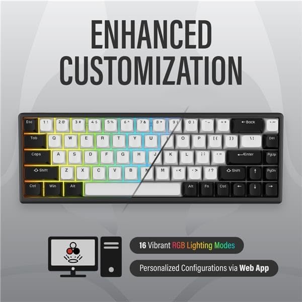 ARBITER - Polar 65 - CNC Magnetic Gaming Keyboard W Rapid Trigger, Hall Effect Switches, CNC Aluminum Frame, Rapid Key, 65% Compact, Bright RGB, Dual-Shot PBT Keycaps - White Panda - Serious Techies