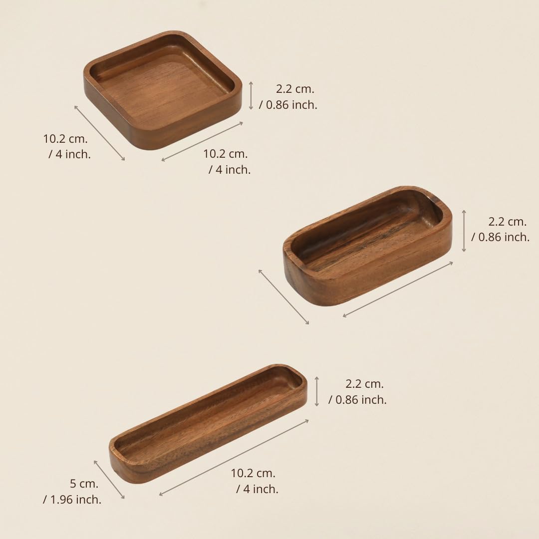  SiamMandalay - Premium Wooden Stackable Modular Desk Organizer Tray: Set of 6-Pieces Nested Acacia Wood Storage Trays for Office, Kitchen, and Home Organization in Contemporary Style - Serious Techies