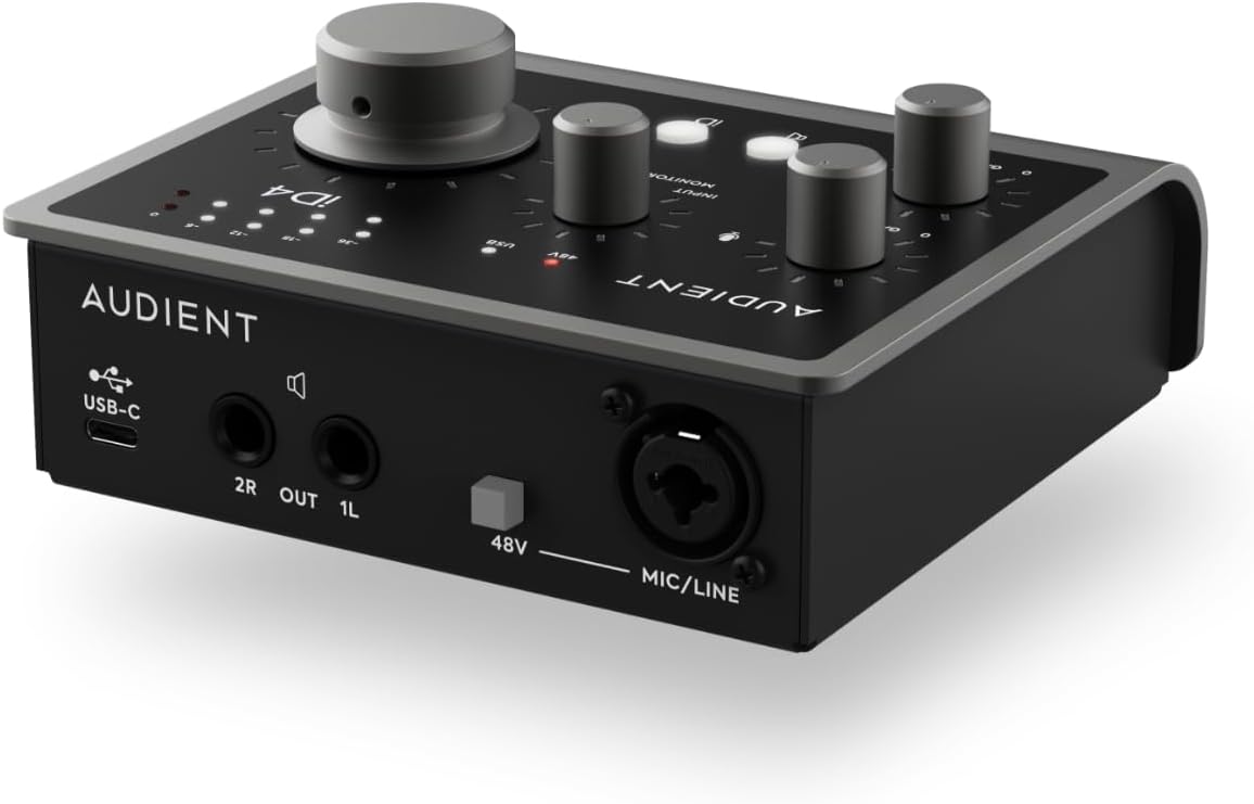 Audient - Audio Interface Id4 MKII, Class a Console Microphone Preamp (High Speed USB-C, Monitor Mix and Monitor Panning Function, 2 Headphone Outputs, Mac/Pc/Ios Compatible), Black - Serious Techies