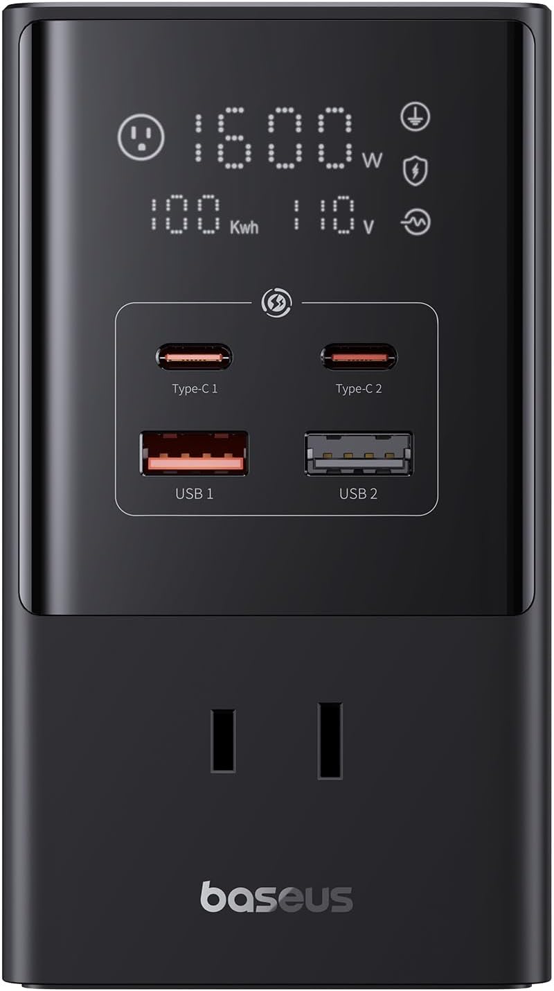 Baseus - 10-In-1 USB C Charging Station, 35W Powercombo Fast Charging Power Strip with 6AC+2U+2C USB, USB C Charging Station for Desktop Accessories, Macbook, Tablets in Office, Home and Dorm