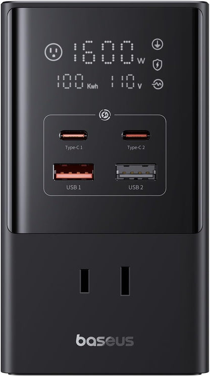 Baseus - 10-In-1 USB C Charging Station, 35W Powercombo Fast Charging Power Strip with 6AC+2U+2C USB, USB C Charging Station for Desktop Accessories, Macbook, Tablets in Office, Home and Dorm