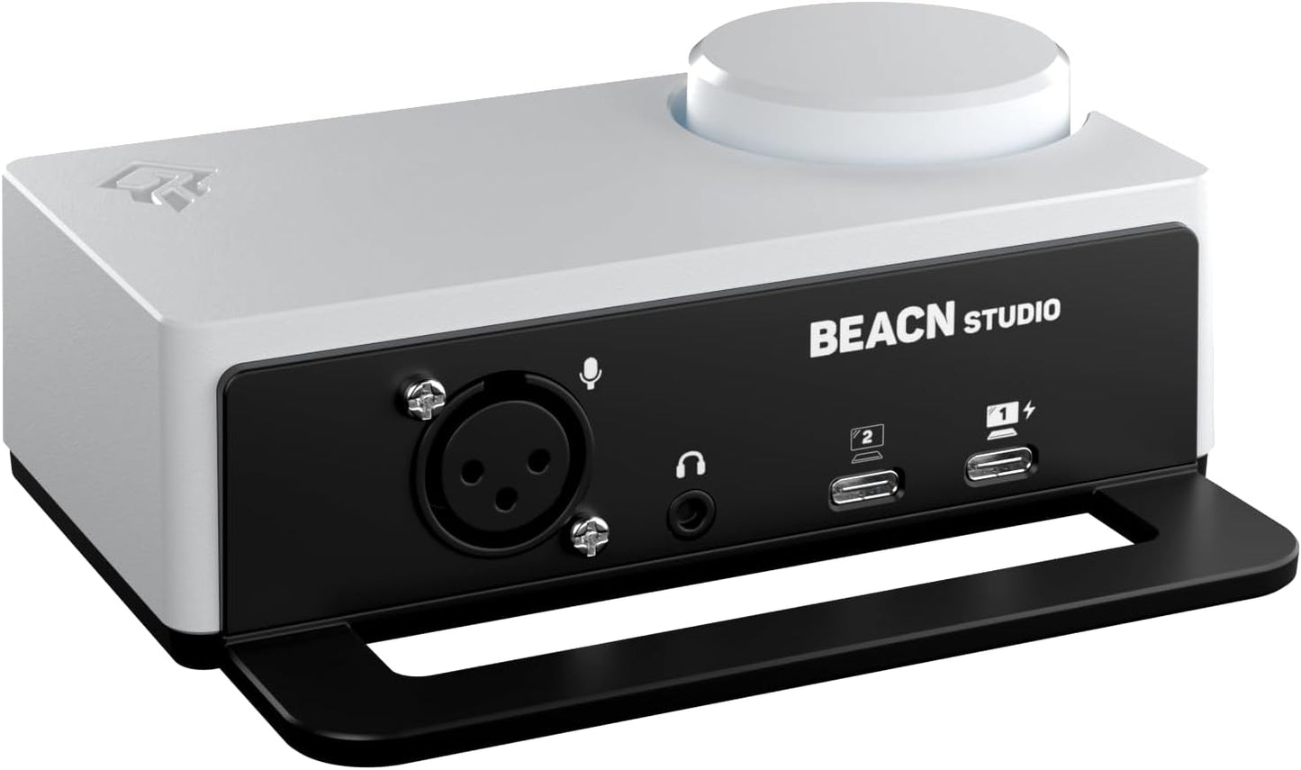 BEACN - Studio – USB XLR Audio Interface for Creators, Built in DSP Mic Chain, Ultra-Low-Noise Preamp, Mutli-Channel Dual PC and Console USB-C Connections, for Streaming, Gaming, and Podcasting (White) - Serious Techies